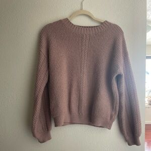 Tahari Mauve Crew Neck Sweater